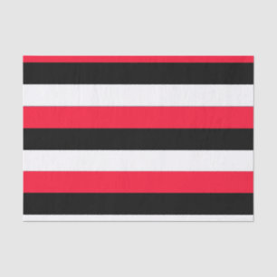 Papel De Seda Listras pretas, brancas e vermelhas