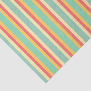 Papel De Seda Listras Rosa Amarelo Verde Azul Alegre
