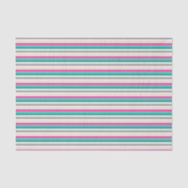Papel De Seda Listras Rosa Azul e Cinza (Frente )