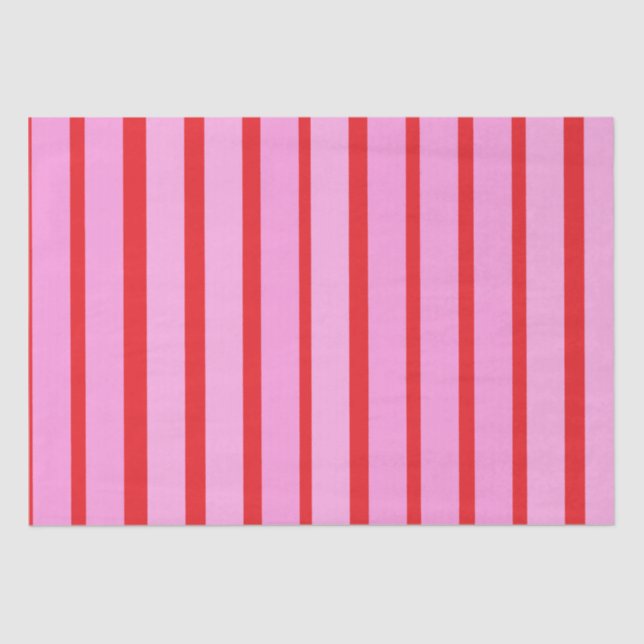 Papel De Seda Listras rosa e vermelha (Frente )