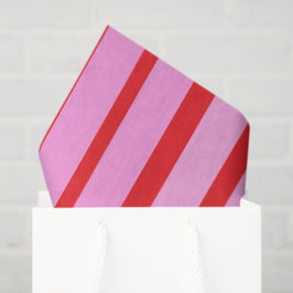 Papel De Seda Listras Rosa e Vermelho