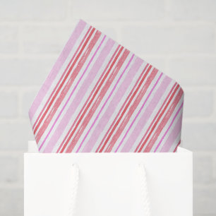 Papel De Seda Listras Rosa e Vermelho Aquarela