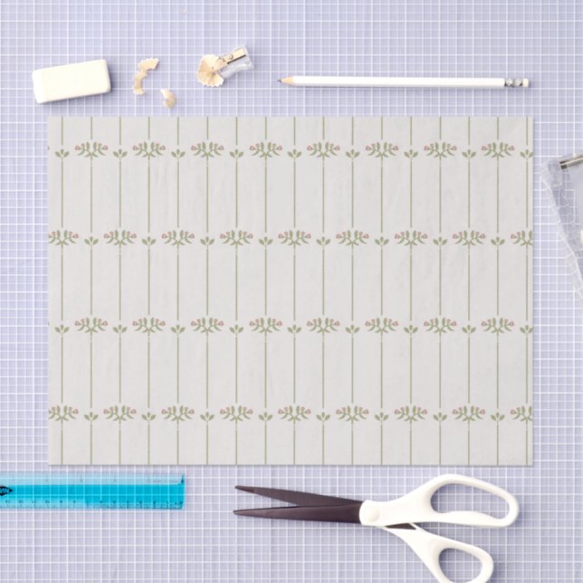 Papel De Seda Listras Tradicionais Botânicas Vitorianas (Arte )