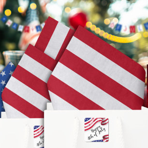 Papel De Seda Listras Vermelhas e Brancas Americanas
