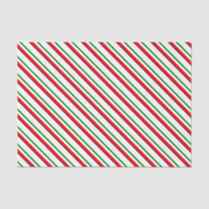 Papel De Seda Listras, vermelho, verde & branco dos doces