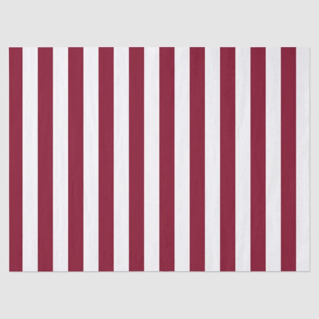 Papel De Seda Listras Verticais Burgundy e Branco (Frente )