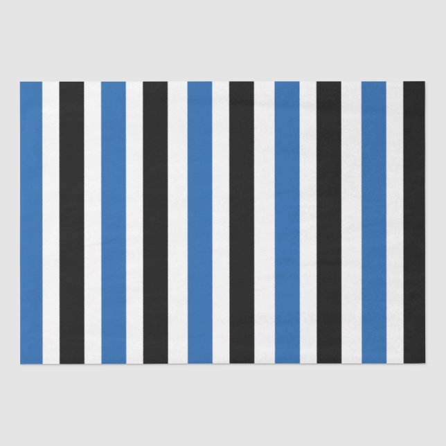 Papel De Seda Listras Verticais Preto Azul  (Frente )