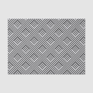 Papel De Seda Listras Xadrez Diagonais Preto e Branco