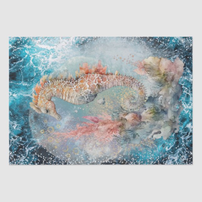 Papel De Seda Lítio de Cavalo do Mar (Frente )