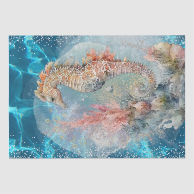 Papel De Seda Lítio de Cavalo do Mar (Frente )