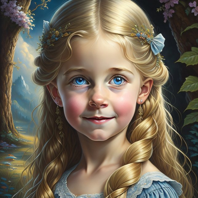 Papel De Seda Little blond girl with blue dress v1 (Criador carregado)