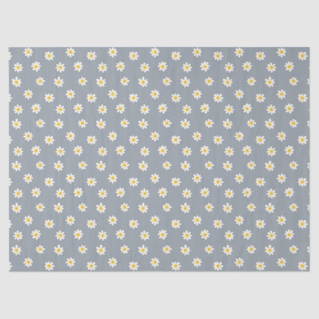 Papel De Seda Little Daisies - dusty steel gray (Frente )