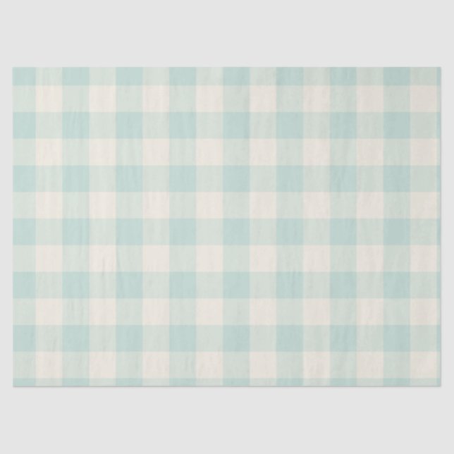 Papel De Seda Little One Buffalo Check - soft teal (Frente )