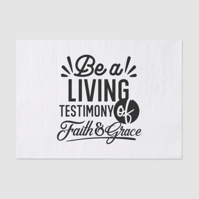 Papel De Seda Living Testimony Bible Quote Christian Motivation (Frente )