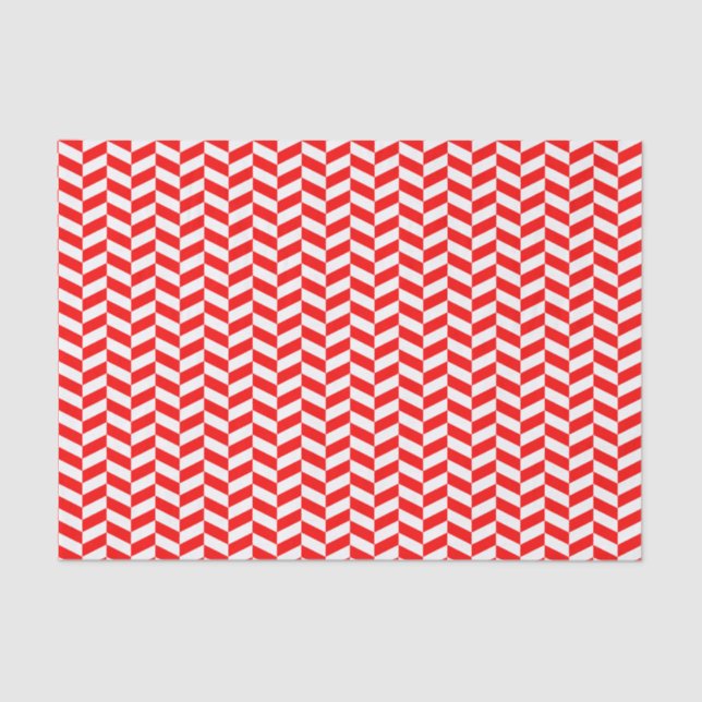 Papel De Seda Livro Branco e vermelho Herringbone (Frente )