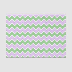 Papel De Seda Livro Branco, Lilac e Verde Chevron