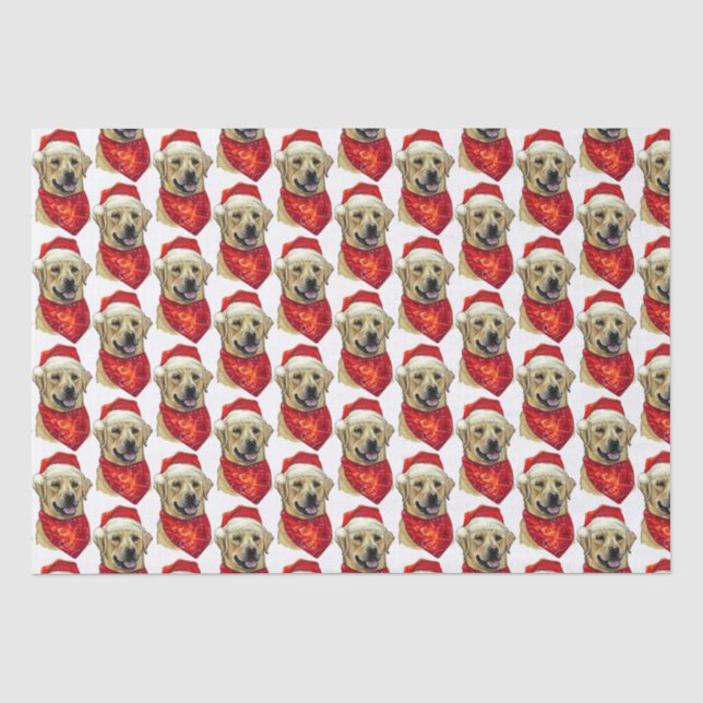 Papel De Seda Livro de Cachorro do Labrador de Natal (Frente )