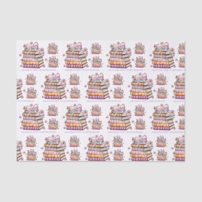 Papel De Seda Livro de Histórias Casamento Tema A New Chapter  (Frente )