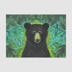 Papel De Seda Livro Negro Pequeno Urso Negro Divertido