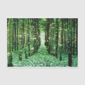 Papel De Seda Livro Tecido Mistério Verde Mágico Floresta