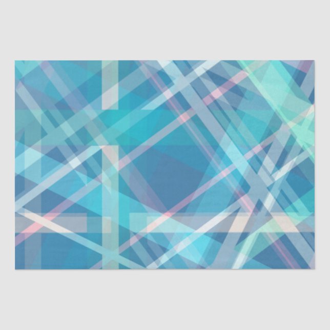 Papel De Seda Livro Verde Azul Tartan Funky Abstrato (Frente )
