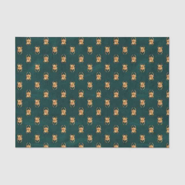 Papel De Seda Livro verde e dourado do lenço egípcio (Frente )