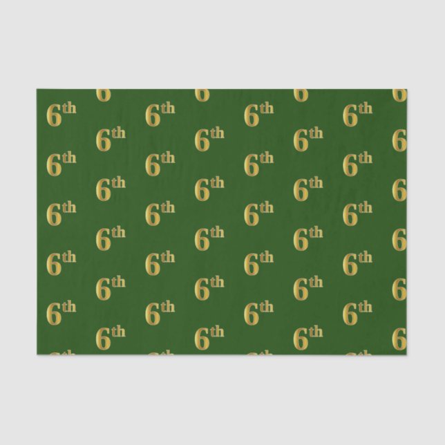 Papel De Seda Livro Verde, Faux Dourado 6 (Sexto) (Frente )