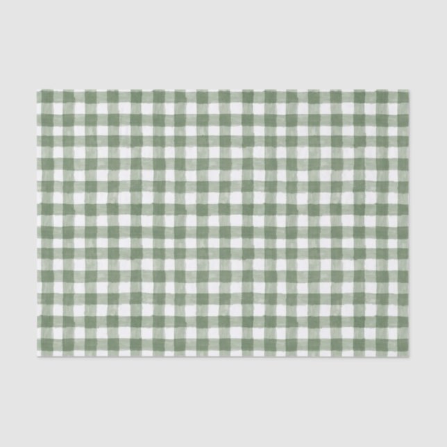 Papel De Seda Livro Verde Russo Gingham (Frente )