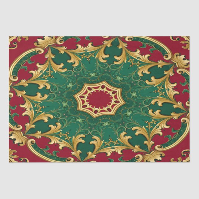 Papel De Seda Livro verde sobre férias decorativas (Frente )