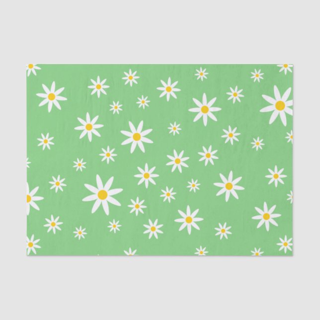 Papel De Seda Livro Verde sobre os Tecidos de Margarida (Frente )