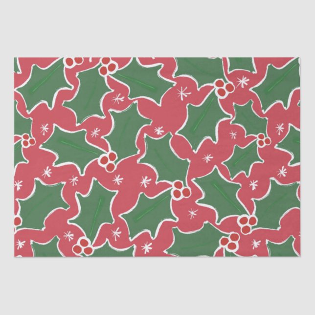 Papel De Seda Livro Verde sobre os tecidos de Natal (Frente )