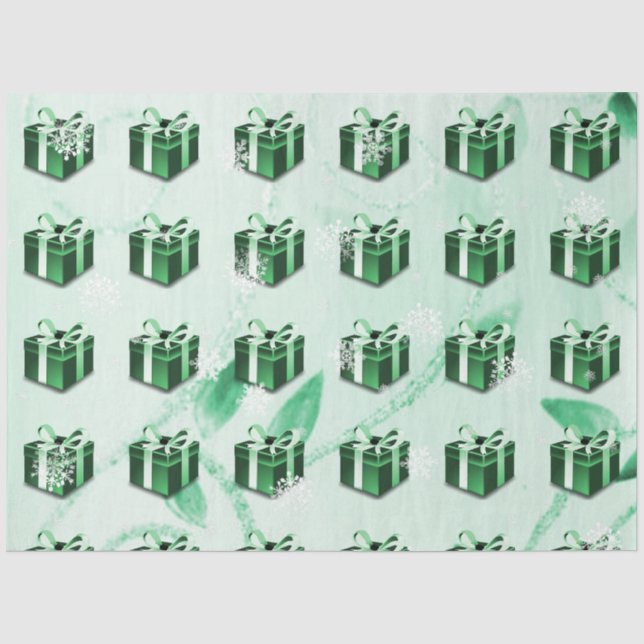 Papel De Seda Livro Verde sobre presentes no Natal (Frente )