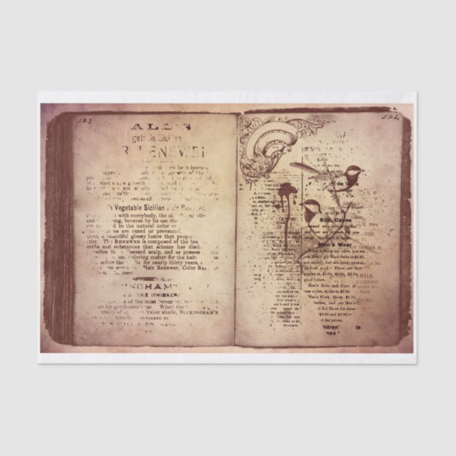 Papel De Seda Livro Vintage (Frente )
