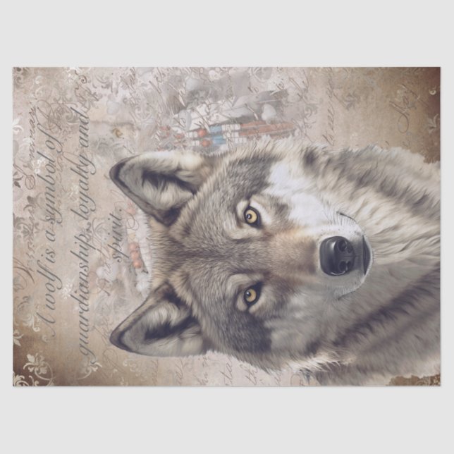 Papel De Seda Lobo Americano (Frente )