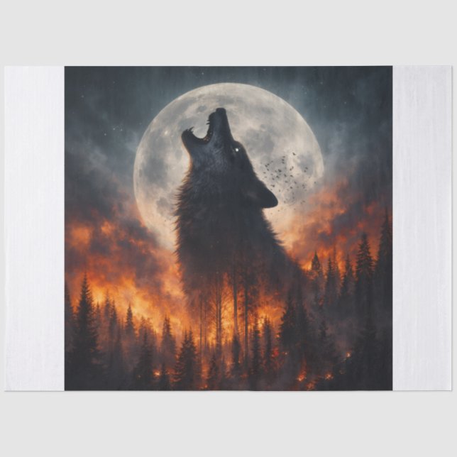 Papel De Seda Lobo de Fogo (Frente )