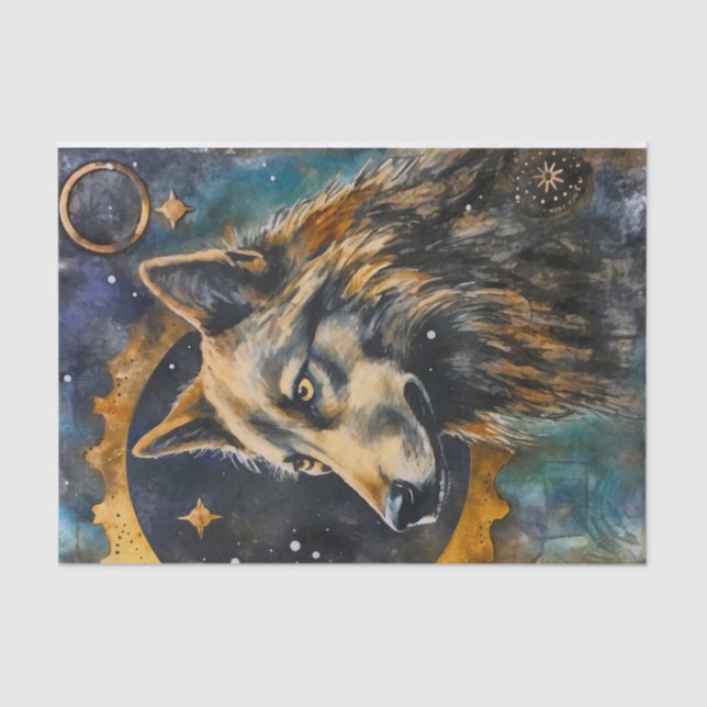 Papel De Seda Lobo Diário Lixo (Frente )