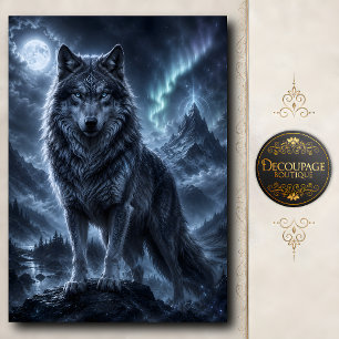 Papel De Seda Lobo Espírito Celestial Decoupage