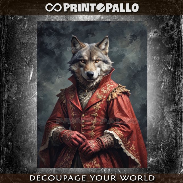 Papel De Seda Lobo Ussar em uniforme militar vitoriano (Criador carregado)