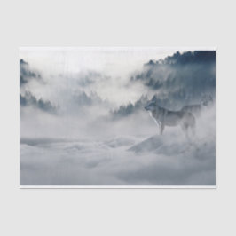 Papel De Seda Lobos numa paisagem de inverno