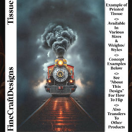 Papel De Seda Locomotiva Steampunk do Far West Trem CJ6 Decoupag