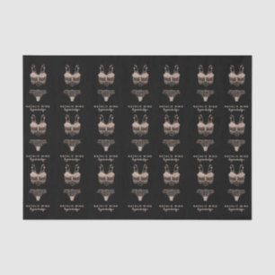 Papel De Seda Logotipo Boutique da Lingerie Dourada rosa