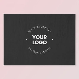 Papel De Seda Logotipo de sua empresa e texto editável | Preto e