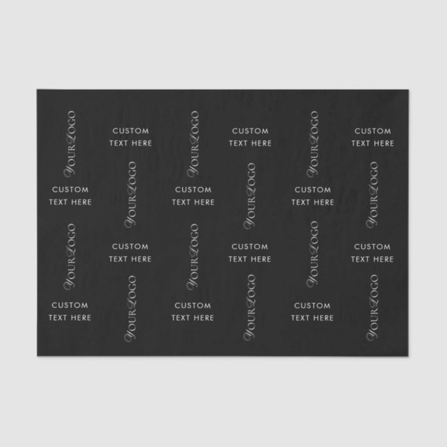 Papel De Seda Logotipo de texto Personalizado Empresa comercial  (Frente )