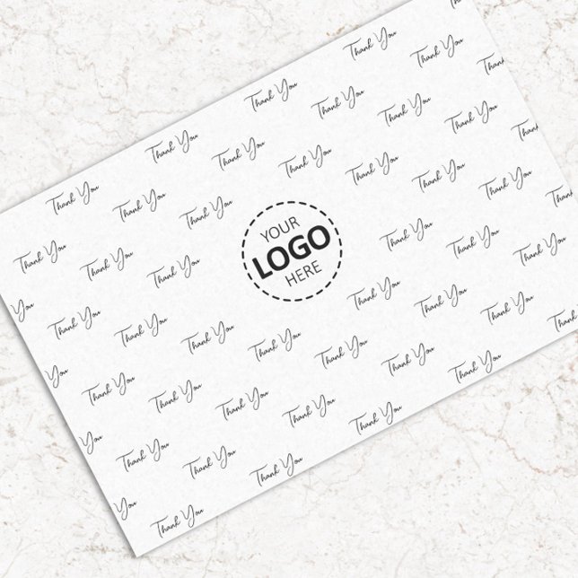Papel De Seda Logotipo Personalizado - Padrão Obrigado (Criador carregado)
