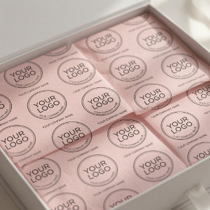 Papel De Seda Logotipo Personalizado Rosa Embalagem Empresaria