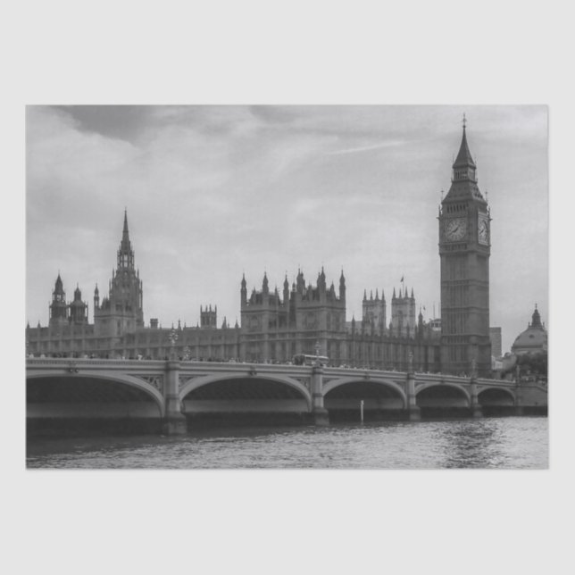 Papel De Seda Londres Inglaterra Reino Unido Parlamento (Frente )