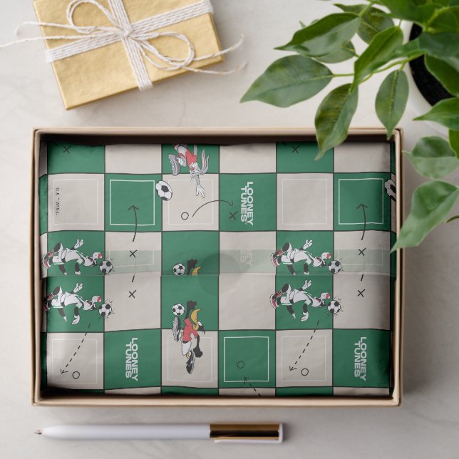 Papel De Seda LOONEY TUNES™ Soccer Grid Pattern (Presente)