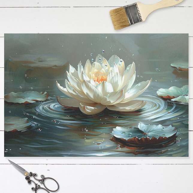 Papel De Seda Lotus Elegante na Desnute de Pintura de Pinças (Criador carregado)