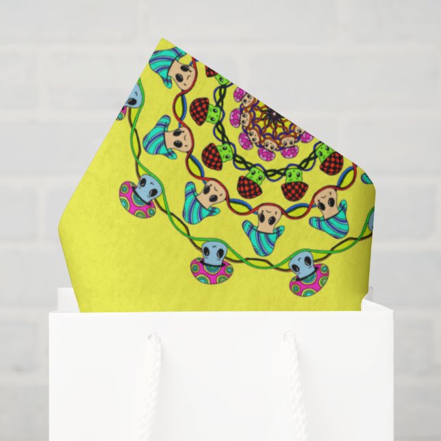 Papel De Seda loucura de cogumelo  (Sacola de presentes)