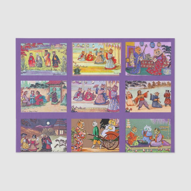 Papel De Seda Louis Wain, Mikado Cats, (Frente )